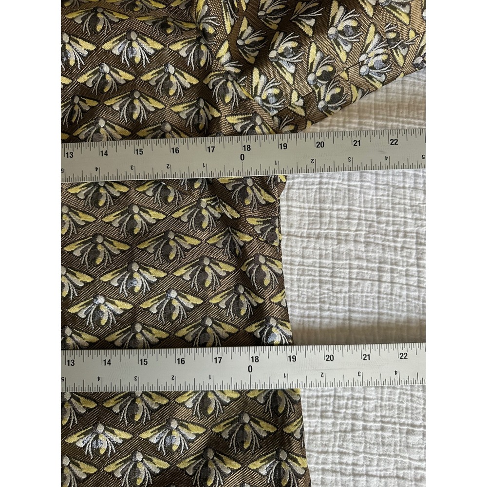 Luisa Cerano Bee Insect Print Metallic Jacquard Shift Dress Gold Brown 12 - Picture 4 of 8